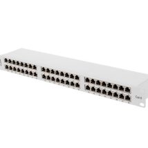 PATCH PANEL 48 PORT 1U 19″ KAT.6 FTP EKRANOWANY SZARY LANBERG