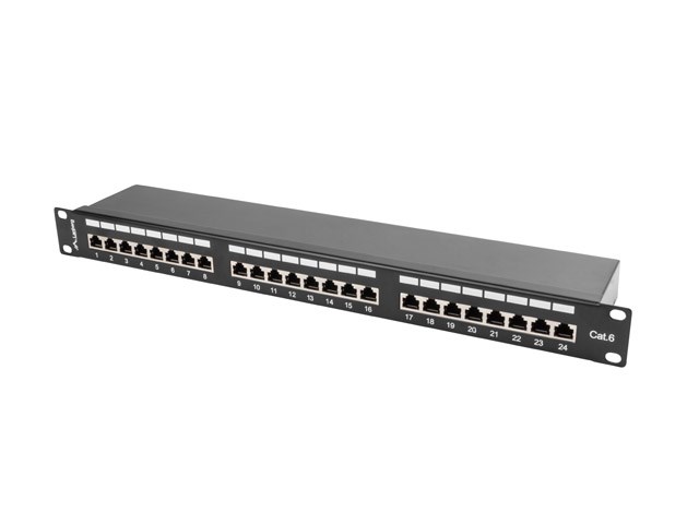 Patch panel Lanberg PPS6-1024-B (1U; kat. 6; 24xRJ-45) - obrazek 3