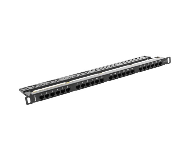 Patch panel Lanberg PPU6-0024-B (0.5U; kat. 6; 24xRJ-45) - obrazek 3