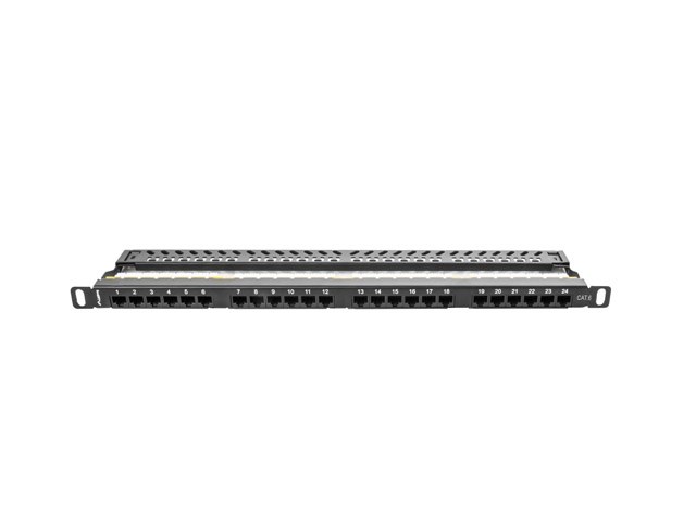 Patch panel Lanberg PPU6-0024-B (0.5U; kat. 6; 24xRJ-45) - obrazek 4