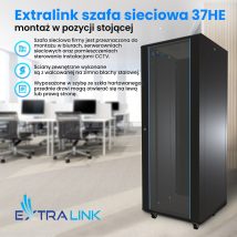 Extralink Szafa rack 37U 600×1000 Czarna stojąca