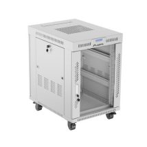 Szafa instalacyjna rack stojąca 19″ 15U 600×800 szara drzwi szklane LCD Lanberg (Flat Pack) V2