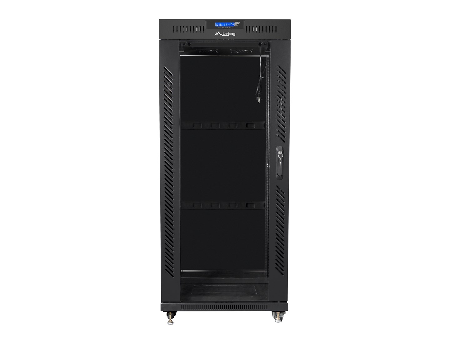 SZAFA INSTALACYJNA RACK STOJĄCA 19" 27U 800X1200 CZARNA DRZWI SZKLANE LCD LANBERG (FLAT PACK) - obrazek 3