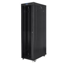 Szafa instalacyjna rack stojąca 19″ 47U 800×1200 czarna drzwi szklane LCD Lanberg (Flat Pack) V2