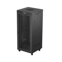 Szafa instalacyjna rack stojąca 19″ 37U 800X800 czarna drzwi perforowane LCD Lanberg (Flat Pack)