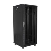 Szafa rack Lanberg FF01-6627-12B (27U; 19”; 1390mm / 600mm / 600 mm; stojąca; Szklane; 800 kg; kolor czarny)