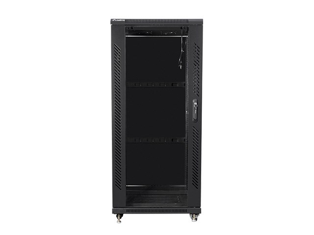 Szafa rack Lanberg FF01-6627-12B (27U; 19''; 1390mm / 600mm / 600 mm; stojąca; Szklane; 800 kg; kolor czarny) - obrazek 3