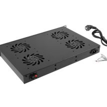 LANBERG PANEL WENTYLACYJNY 1U LCD 19″ Z TERMOSTATEM 4 WENTYLATORY 230V AK-1503-B