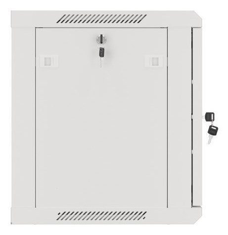 Szafa instalacyjna Rack wisząca 19" 9U 600x450 szara drzwi metalowe LANBERG (Flat Pack) - obrazek 3