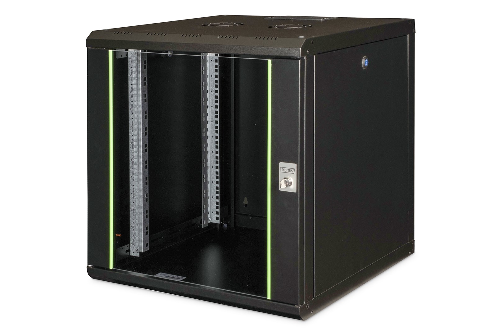 Digitus Szafa sieciowa wisząca Unique 19" 12U rack 600x600, drzwi szyba, czarny, niedzielona, złożona, 100kg