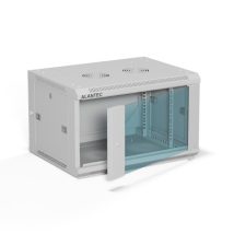 ALANTEC Szafa wisząca 19″ 6U 600×450, drzwi szklane, kolor szary, do samodzielnego montażu – Flat Pack (SW-6U-600-450-01-SF)