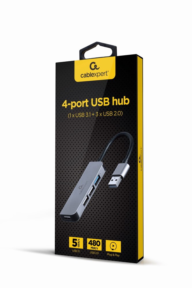 GEMBIRD HUB USB 4-PORTY (1 X USB 3.1 + 3 X USB 2.0) - obrazek 3
