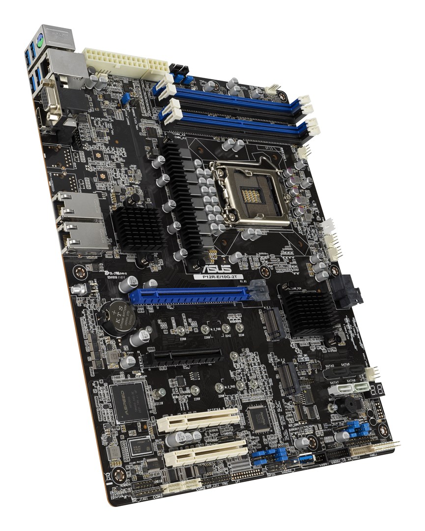 Płyta Serwerowa ASUS P12R-E/10G-2T/ASMB10 LGA-1200, C256, 4DIMM, 1*PCIe x16 slot, 3*PCIe x8 slots, 2*M2, 1 x Dual Port Intel X710-AT2 10G LAN Controller + 1 x Mgmt LAN, ASMB10, ATX - obrazek 3