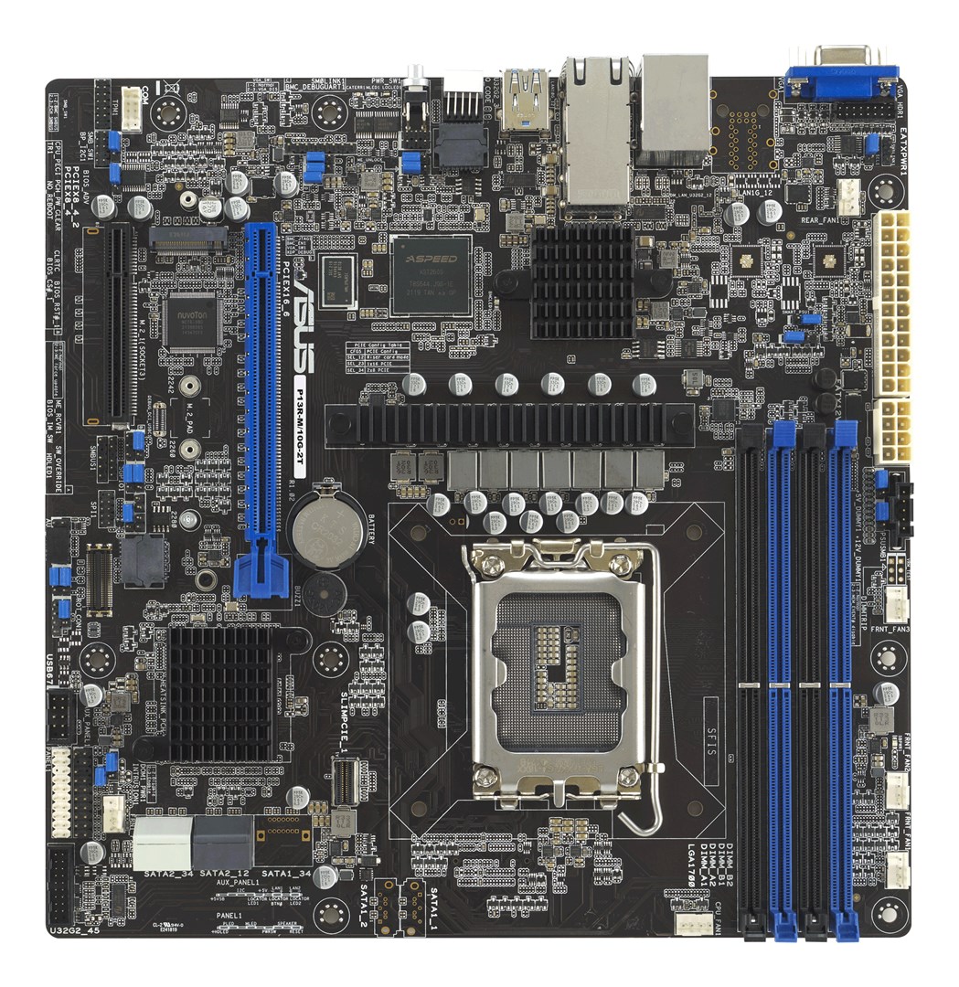 Płyta główna Asus P13R-M/10G-2T 1x LGA1700 Intel Xeon E-24XX C262 (4xDIMM, 8x SATA, 1xM.2, 2x10GbE, ASMB11-iKVM, mATX) - obrazek 4