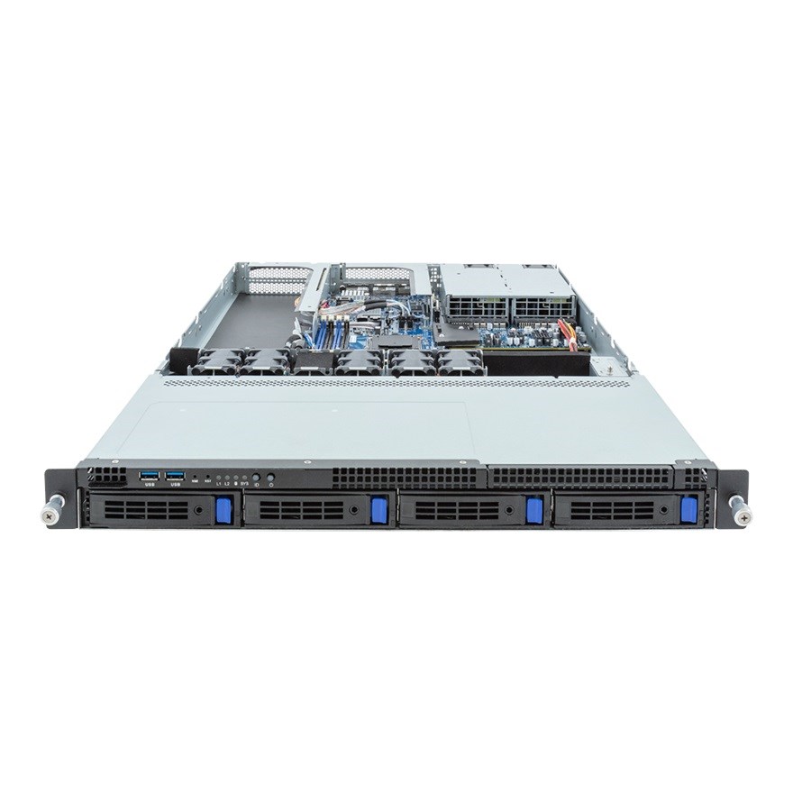 Platforma Gigabyte Rack (1U) R133-C13-AAB1 AMD Epyc 4004/Ryzen 7000 (4x 3,5" SATA HS, 1xM.2, 2x1Gbe, IPMI, 1+1 800W) - obrazek 3