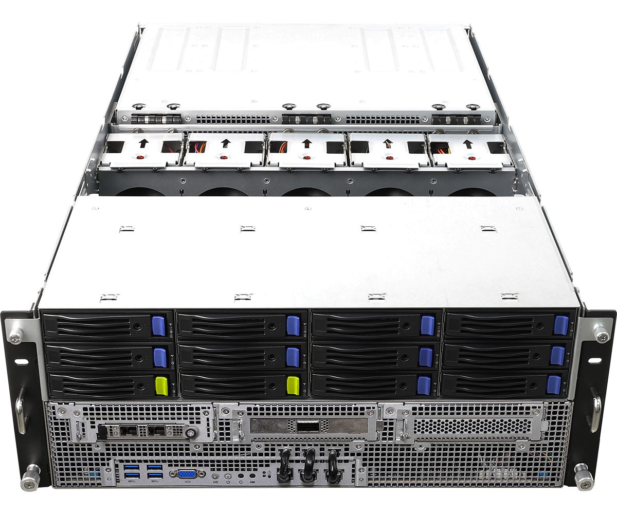 Platforma ASRock Rack (4U) AMD Epyc 7000 (12xLFF, 2x10GbE, 8xGPU, Red. PSU, IPMI) - obrazek 3