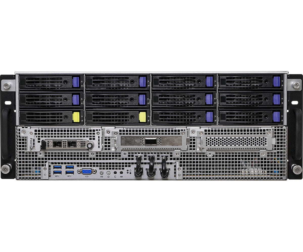 Platforma ASRock Rack (4U) AMD Epyc 7000 (12xLFF, 2x10GbE, 8xGPU, Red. PSU, IPMI) - obrazek 4