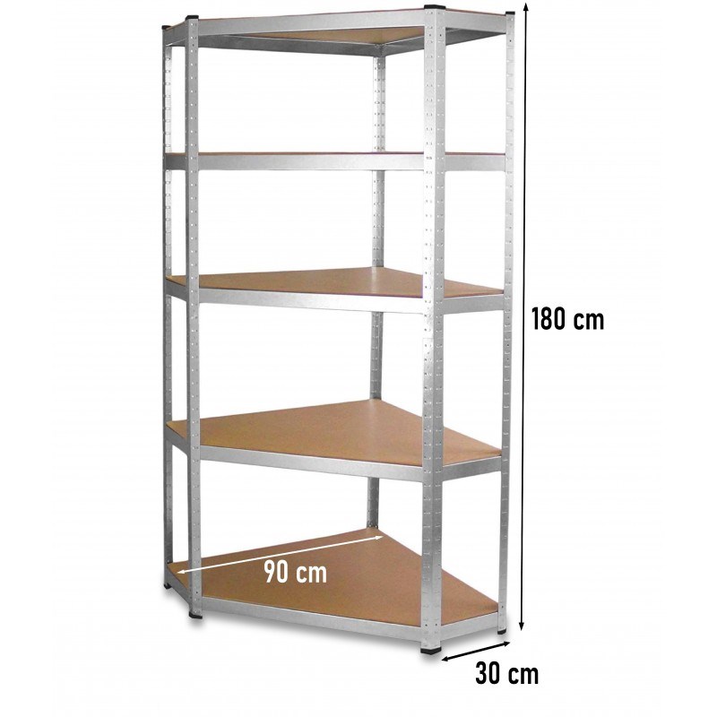 REGAŁ MAGAZYNOWY NAROŻNY METALOWY GC9030 30cm - obrazek 4