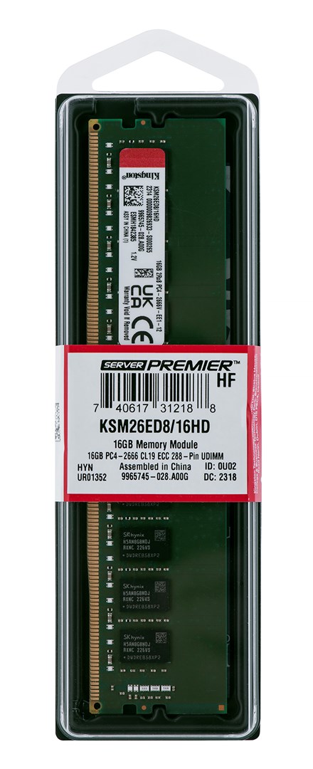 Kingston UDIMM ECC 16GB DDR4 2Rx8 Hynix D 2666MHz PC4-21300 KSM26ED8/16HD - obrazek 4