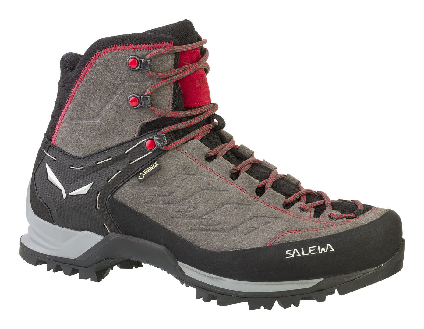 Salewa MTN Trainer Mid GTX Męski Dorosły Ciemnoszary, Szary, Czerwony