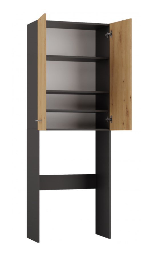 Szafka łazienkowa POLA DD 64x30xH180 antracyt/artisan - obrazek 2