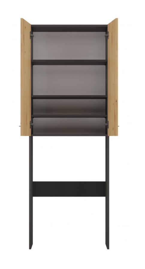 Szafka łazienkowa POLA DD 64x30xH180 antracyt/artisan - obrazek 3