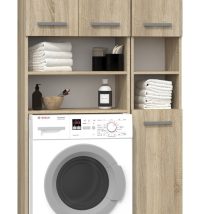 ZESTAW ŁAZIENKOWY MARPOL REGAŁ SZAFKA SŁUPEK DĄB SONOMA