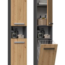 Szafka łazienkowa NEL III 31x30xH174 antracyt/artisan