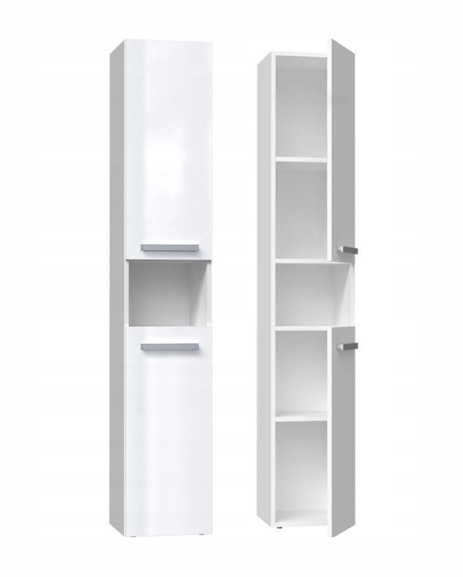 Szafka łazienkowa NEL I 31x30xH174 biel połysk - obrazek 3