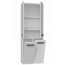 SŁUPEK ŁAZIENKOWY NEL BIAŁY 2 KOSZE DRZWI DŁUGI KPL