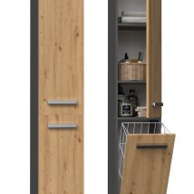 Szafka łazienkowa NEL IV 31x30xH174 antracyt/artisan