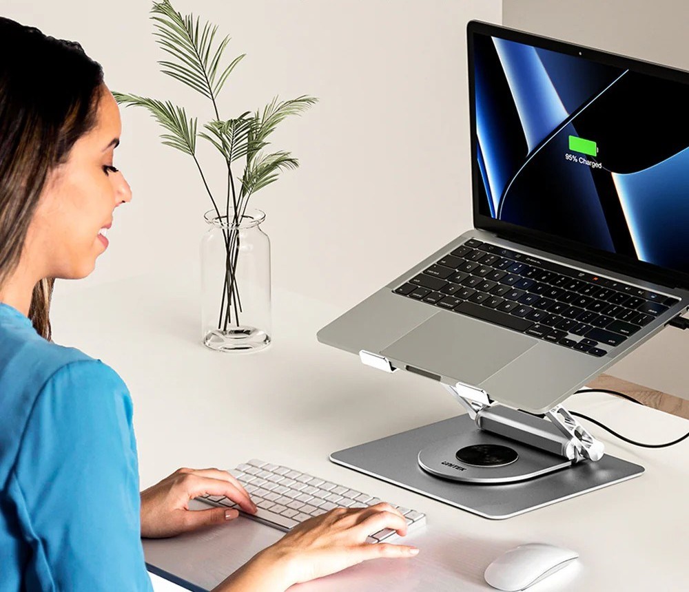 UNITEK PODSTAWKA POD LAPTOP + HUB USB-C, HDMI 1.4, 4K, PD 100W - obrazek 3