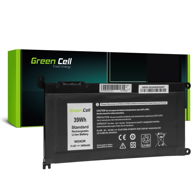 GREEN CELL BATERIA DE150 WDX0R WDXOR DO DELL INSPIRON 13 5378 5379 14 5482 15 5568 5578 5579 7560 7570 17 5770 3400MAH 11.4V - obrazek 2