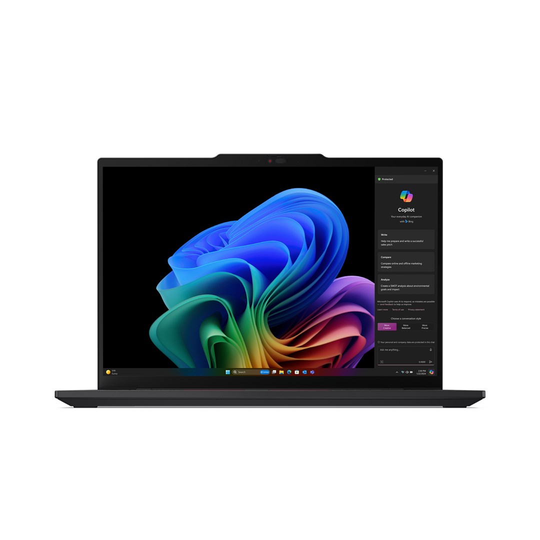 Lenovo ThinkPad T14s G6 Snapdragon X1E-78-100 14"WUXGA Touch IPS 400nits AG 60Hz 32GB LPDDR5x-8448 SSD1TB QualcommnAdreno GPU W11Pro Black 3Y OnSite - obrazek 2