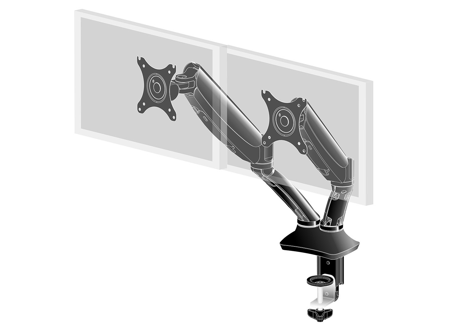 Uchwyt biurkowy Iiyama DS3002C-B1 - desk mount (adjustable arm) - obrazek 2