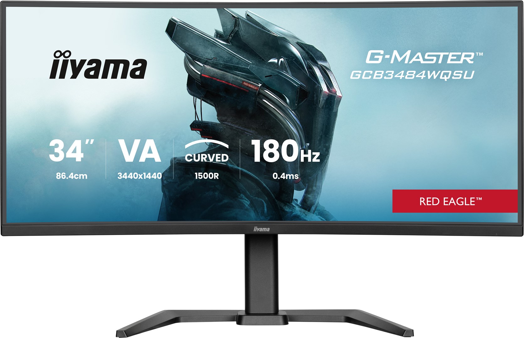 Monitor IIYAMA 86,4 cm (34") GCB3484WQSU-B1 21:9 2xHDMi+2xDP+USB-C Curved - obrazek 2