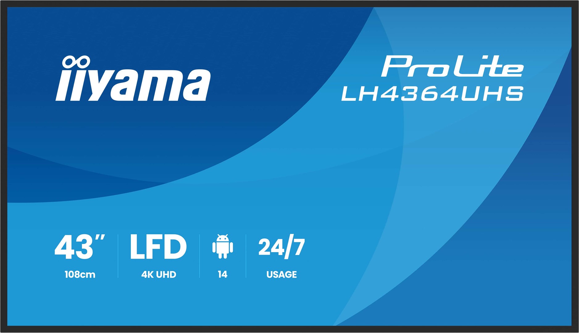 Płaski ekran iiyama LH4364UHS-B1AG 43 cale LCD UHD - 109,2 cm - obrazek 2