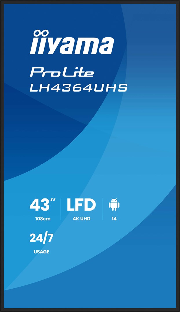 Płaski ekran iiyama LH4364UHS-B1AG 43 cale LCD UHD - 109,2 cm - obrazek 3