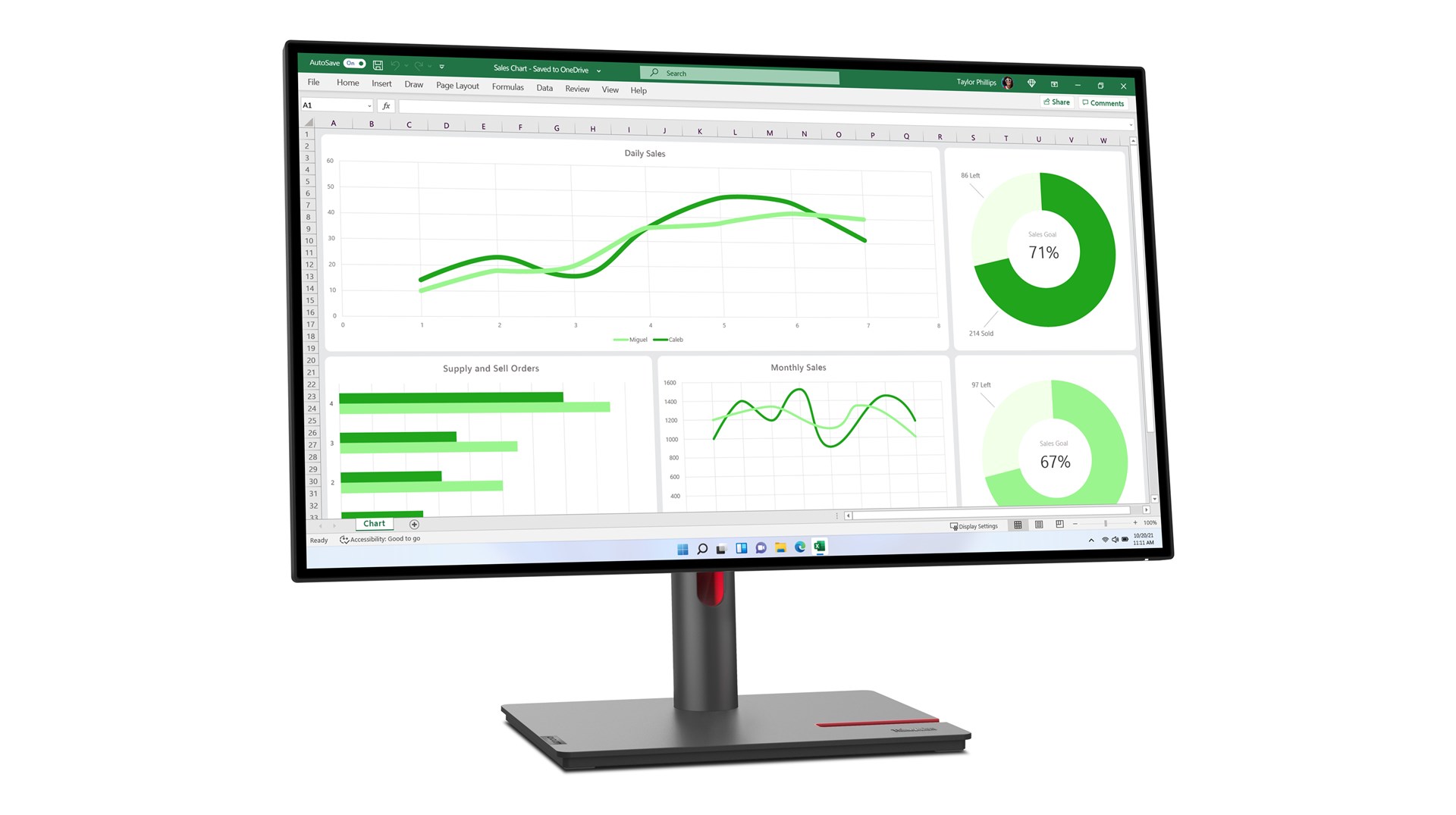 Lenovo ThinkVision P27q-30 LED display 68,6 cm (27") 2560 x 1440 px Quad HD Czarny - obrazek 3
