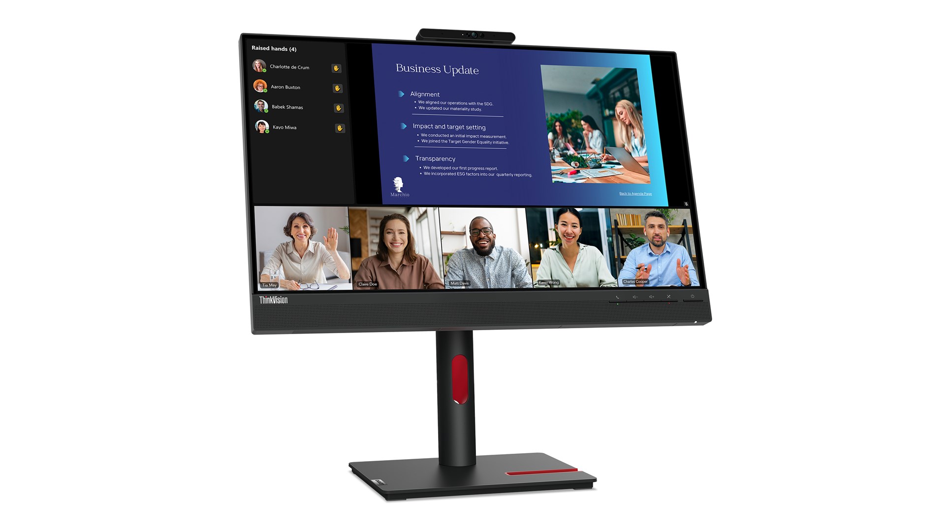 Lenovo ThinkVision T24v-30 LED display 60,5 cm (23.8") 1920 x 1080 px Full HD Czarny - obrazek 2