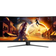 Monitor AOC CU34G4 34″ Szybkie VA UWQHD 21:9 180 Hz 1 ms 3440 x 1440 pikseli 300 cd/m2 Ilość portów HDMI: 2 Czarny
