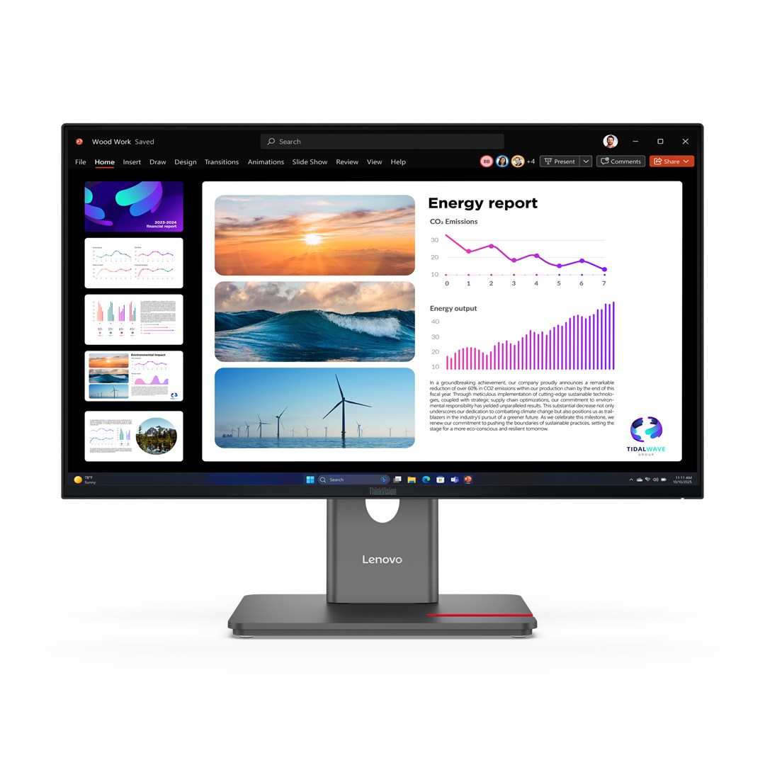 Monitor Lenovo ThinkVision P24q-40, 23,8", Systemy ochrony przed włamaniem (IPS), proporcje 16:9, 120 Hz, 4 ms, 2560x1440, 300 cd/m2, HDMI: 1, Krucza czerń, Gwarancja 36 miesięcy