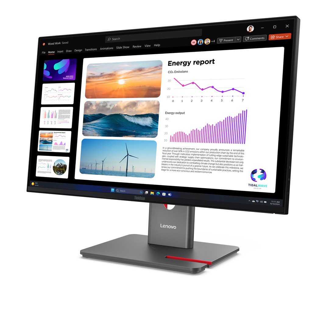 Monitor Lenovo ThinkVision P24q-40, 23,8", Systemy ochrony przed włamaniem (IPS), proporcje 16:9, 120 Hz, 4 ms, 2560x1440, 300 cd/m2, HDMI: 1, Krucza czerń, Gwarancja 36 miesięcy - obrazek 2