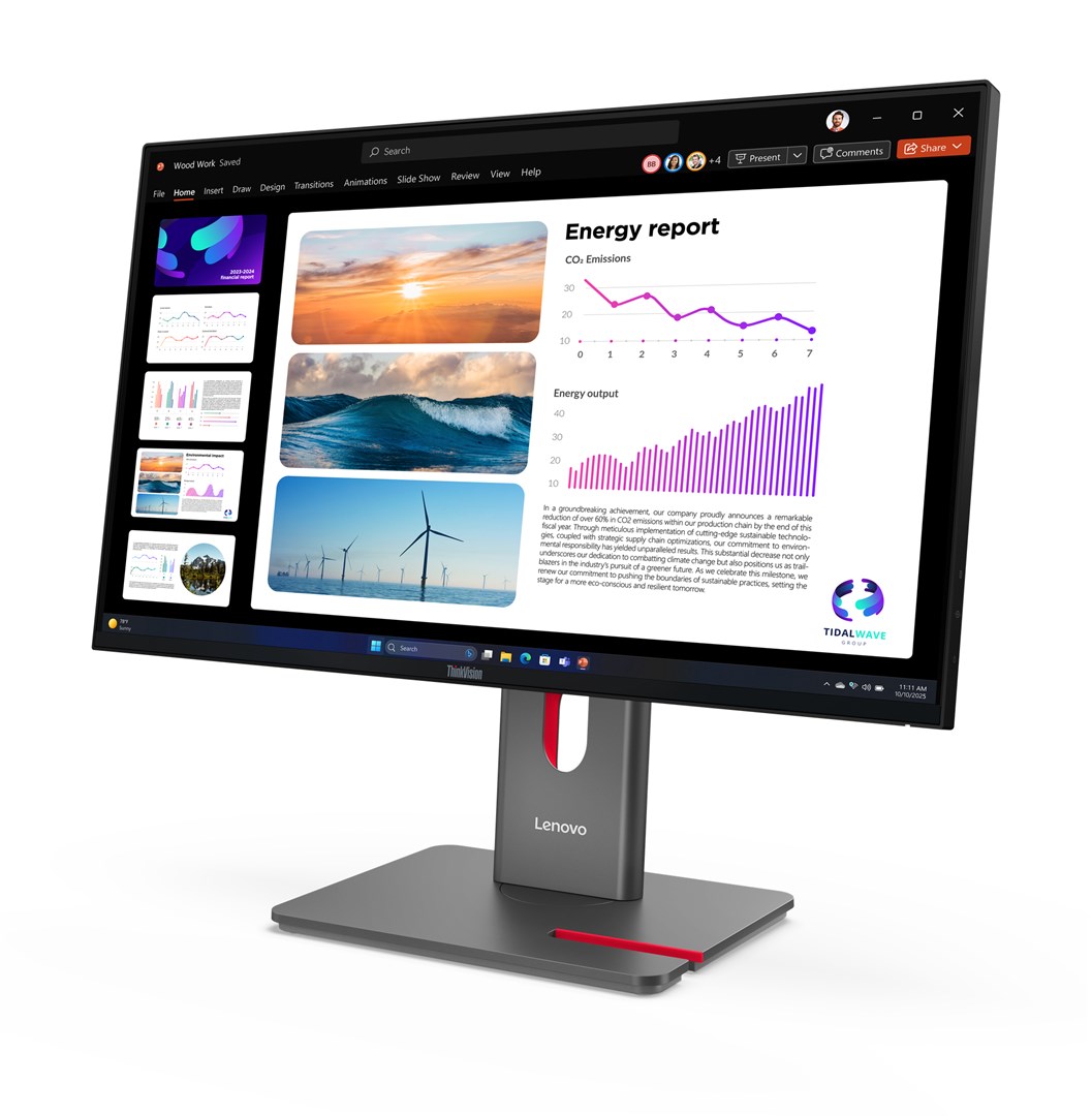 Monitor Lenovo ThinkVision P24q-40, 23,8", Systemy ochrony przed włamaniem (IPS), proporcje 16:9, 120 Hz, 4 ms, 2560x1440, 300 cd/m2, HDMI: 1, Krucza czerń, Gwarancja 36 miesięcy - obrazek 3