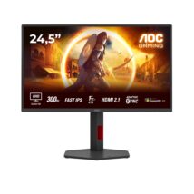 Monitor AOC Q25G4SR, 24,5 cali, IPS, Złącze QHD, 16:9, 300 Hz, 1 ms, 2560 x 1440 pikseli, 400 cd/m2, Ilość portów HDMI: 2, Czarny