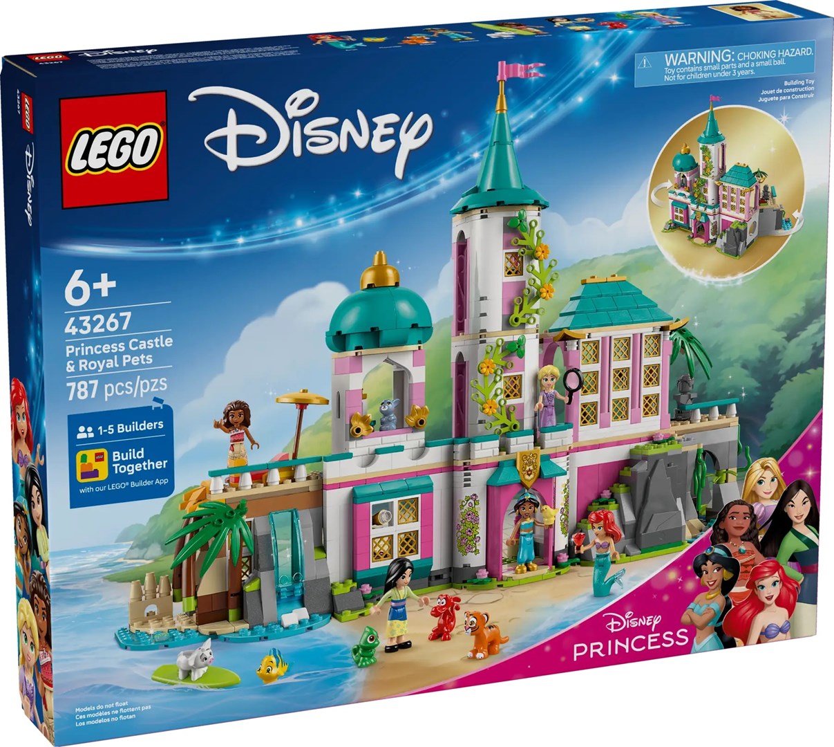 LEGO Disney Princess 43267 Zamek księżniczek i królewskie zwierzaki