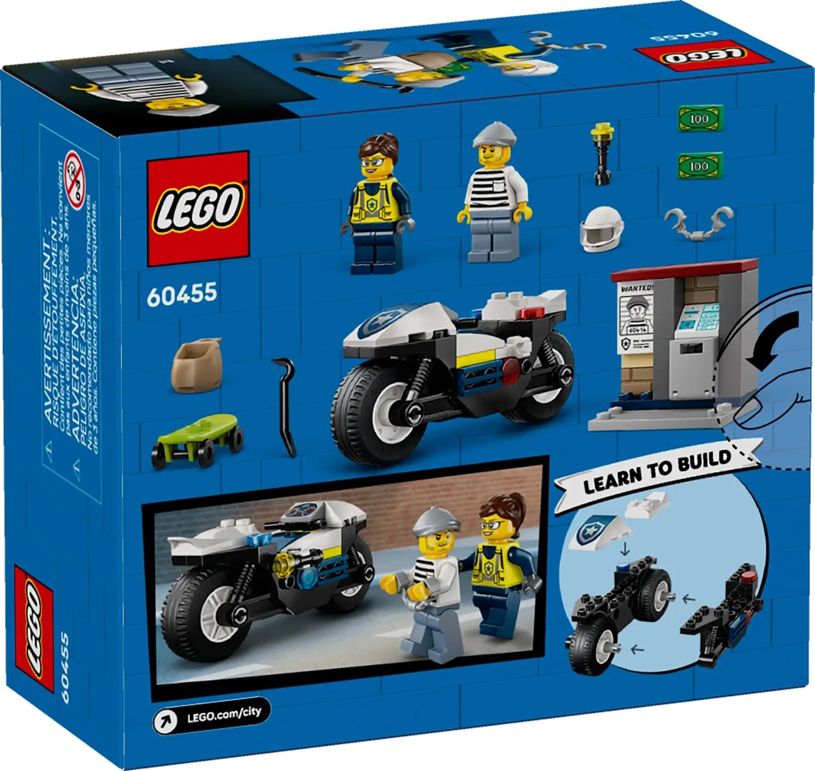 LEGO City 60455 Pościg na motocyklu policyjnym - obrazek 3