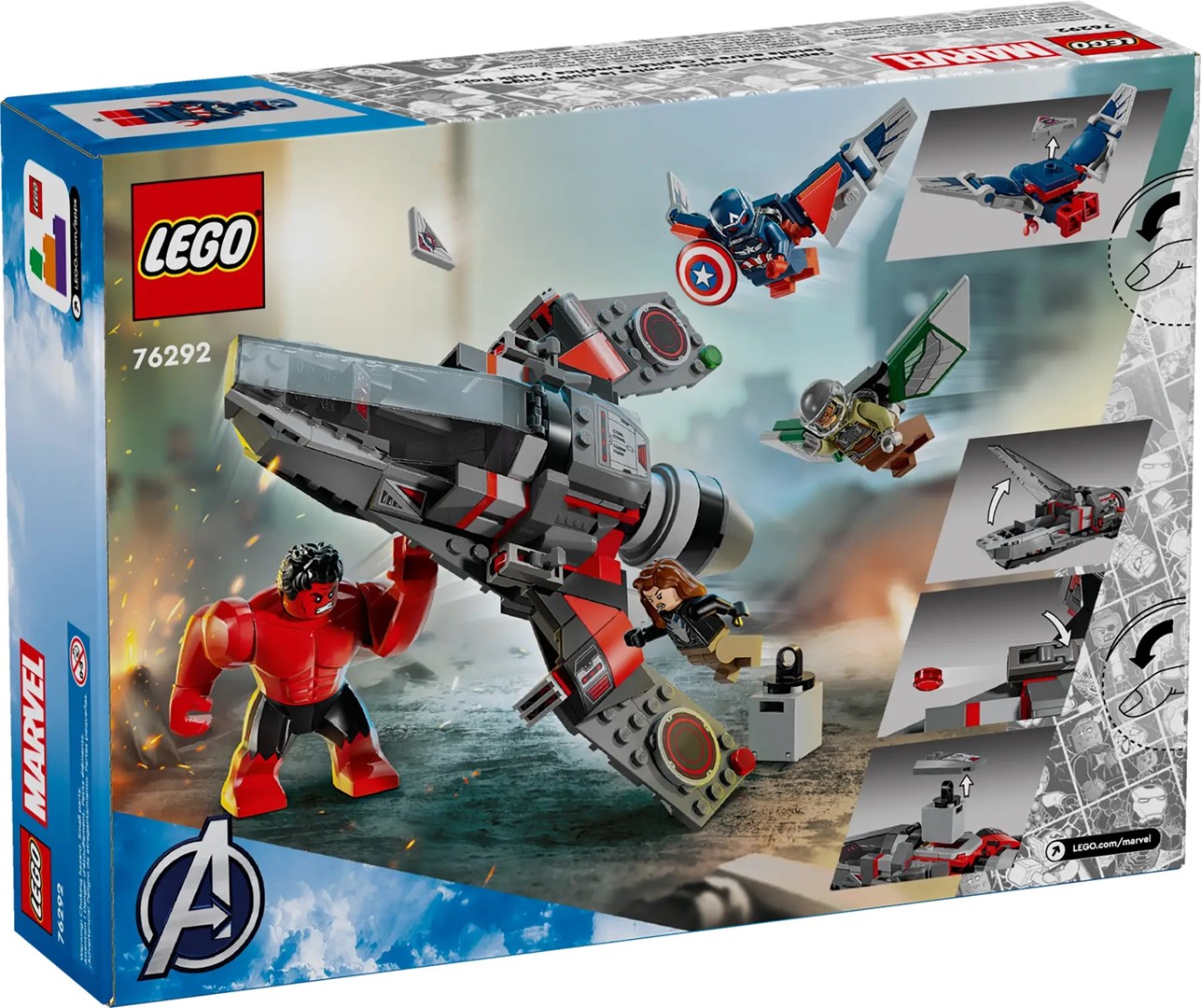 LEGO MARVEL 76292 Kapitan Ameryka kontra Czerwony Hulk — bitwa - obrazek 3