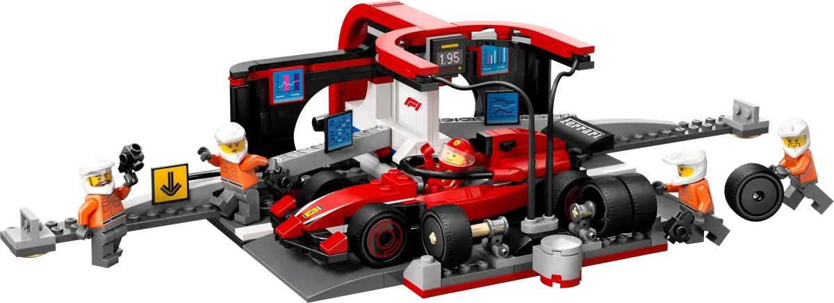 LEGO CITY 60443 F1 Pit stop i mechanicy z bolidem Ferrari - obrazek 4