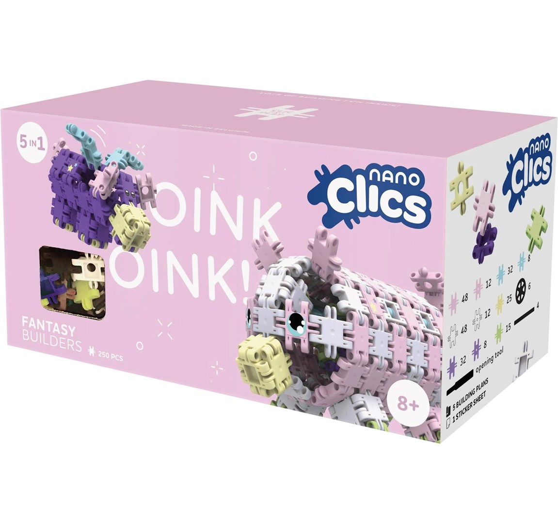 Nano Clics - konstrukcyjne, belgijskie klocki - Fantastyczni Konstruktorzy - Zestaw 250 elementów